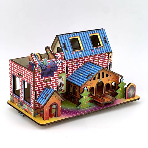 3D Puzzles for Adults, Log Cabin DIY Wooden House Model Kits for Adults to Build, Country Cottage Building Model, 3D Jigsaw Brain Teaser Puzzle, Dollhouse (GHJGJ)