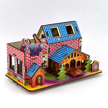 3D Puzzles for Adults, Log Cabin DIY Wooden House Model Kits for Adults to Build, Country Cottage Building Model, 3D Jigsaw Brain Teaser Puzzle, Dollhouse (GHJGJ)