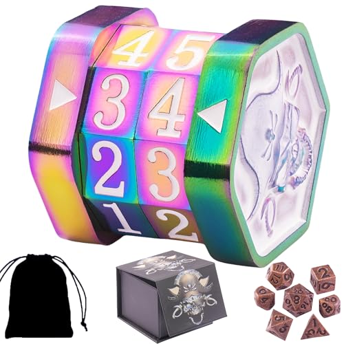 Metal MTG Life Counter Wheel Life Counter MTG, Magic Counter, Gift Box Packaging, Suitable for Magic MTGs Board Games and TTRPG(Colorful_White) - color: Colorful White