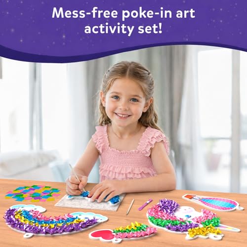 Skillmatics Poke-in Art – Magical Unicorn Dream Decor, DIY Wood Craft Kit | 5 Foam Pieces, Mess-Free Fun for Kids, Screen-Free Activity, Gifts for Ages 4, 5, 6, 7, 8, 9 - style: 4. Unicorn Dream Décor