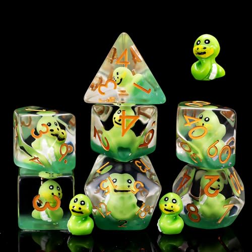 Snake DND Resin Dice Set, Polyhedral D&D Snake Dice Inclusion Dice for Dungeons and Dragons MTG RPG - color: Snake