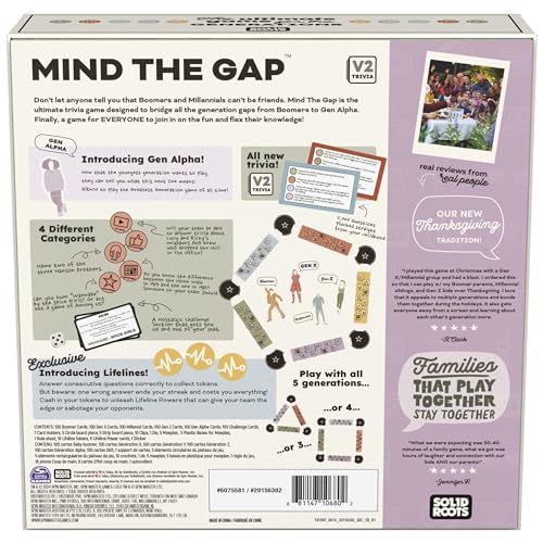 Spin Master Games, SolidRoots Mind The Gap Ultimate Connections, Amazon Exclusive, Trivia for Generations, Family Game Night, 4+ Players, Stocking Stuffer Gift Ideas for Ages 8 & Up