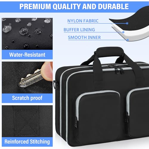 AKOZLIN Full Padded Carrying Travel Bag Compatible with PS5/PS5 Pro Console Monitor,Headset,Game,Charger & Accessories Storage Case [Video Game] - style: For Ps5/Pro-black Grey