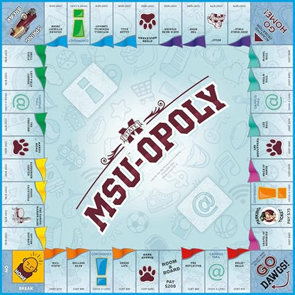 Late for the Sky Mississippi State University Opoly Board Game for 2–6 Players, Ages 12+, College Campus Theme Family Strategy Party Game