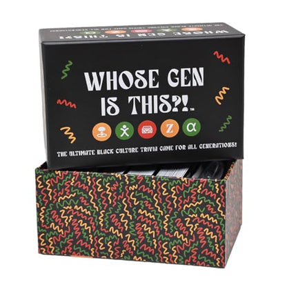 Black Culture Trivia Card Game | Fun Multi-Generational Party Game for Adults & Teens | 5 Categories | 250 Trivia Cards & Sand Timer | Great for Game Nights & Family Gatherings!
