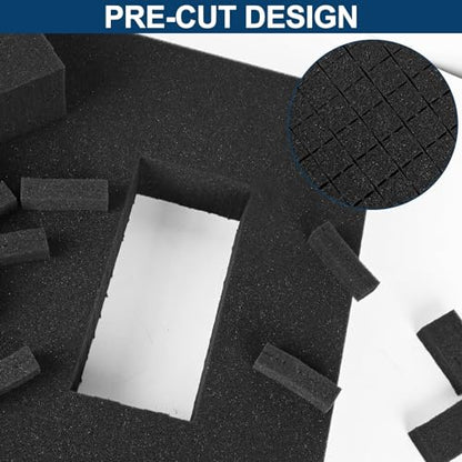 MYFAMIREA 8 Pcs Pick and Pluck Foam Sheets 2 Size Polyurethane Apart Foam Inserts Pads with Bottom Use for Camera, Interlocking Case, Tool Box, Storage Drawer(4P 16" x 12" x 0.8", 4P 16" x 12" x 0.4") - size: 2 Sizes - 8 Pcs -16 Inches Length