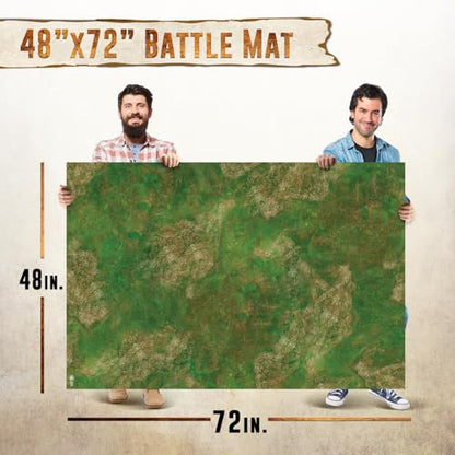 Melee Mats Wargaming Battle Mat, 48"x72" - Terrain for Warhammer 40K, Dungeons and Dragons, Tabletop RPG, Miniatures & Strategy Games - Durable Vinyl Map - color: Grasslands, size: 48"x72