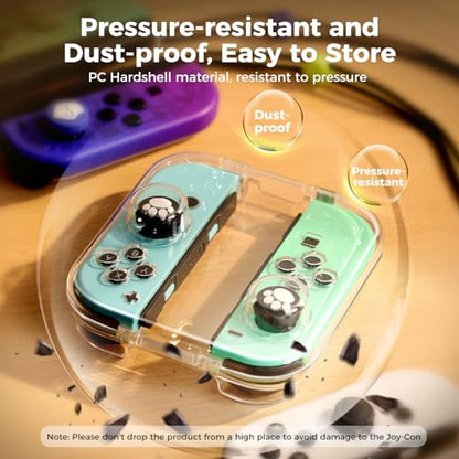 IINE Mini Storage Case for Joy-con, Portable Dust-Proof Protective Box Compatible with Nintendo Switch/OLED Joy-Con, Joy-con Travel Case with Magnetic Closure - color: Transparent