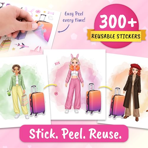 I Love Fashion Designer Kit for Girls – 45 Looks, 300+ Stickers | Reusable sticker activity book with 300+ pieces across 45 outfits. Creative gift for kids ages 5 and up - color: I Love Fashion Designer Kit
