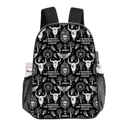 Large Clear Stadium Backpack Mesh Side Pockets Zipper Compartments | Large Capacity, Cat Skull Head Witch Board Black Gothic, Heavy Duty, Stadium Approved, Transparent Bag for Towels Water - color: Pattern (844)