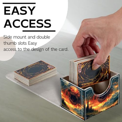 Trading Card Storage Box, Holds 100+ for MTG Cards, Premium PU Leather with Magnetic Closure, Giant Monster Head In Heavens Durable Deck Box for Magic the Gathering, Trading Card Games - color: Giant Monster Head In Heavens