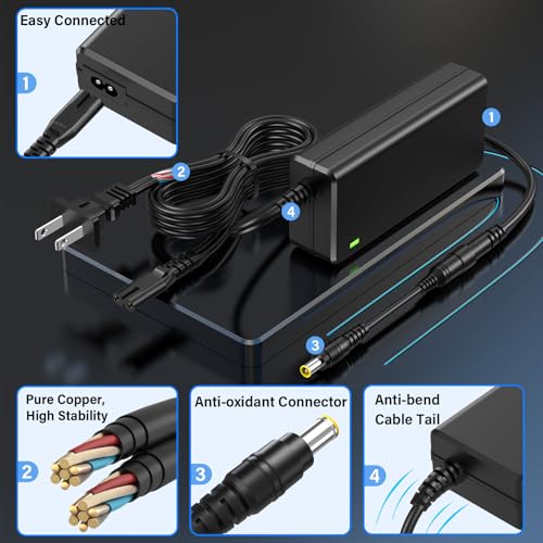 12V DJ Controller Charger Replacement Compatible with Pioneer DJ DDJ-FLX10 | Power Cord AC Adapter Fit for Pioneer DDJ 4-Channel 4 Channel DDJFLX10 FLX10 Performance DJ Controller Charging Plug Cable