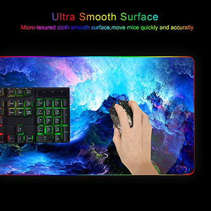 RGB Mouse Pad, Large Extended Soft Led Mouse Mat with Different Lighting Modes, 900 x 400mm / 35.4 * 15.7Inch - color: 90x40 Rgtaiyang001