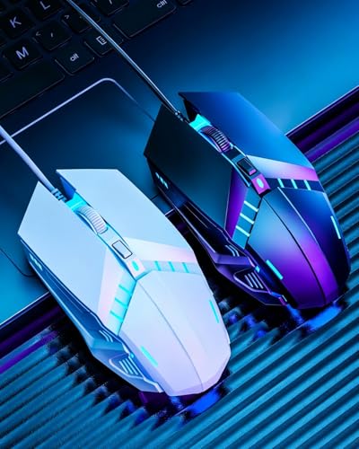 Wired Gaming Mouse, 3-Level DPI Optical Ergonomic Mouse Gamer, RGB Breathing Light USB Mouse Gaming for PC Laptop Office Game, Black