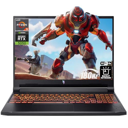 iCarp Customized Laptop Made with Acer Nitro V 16 Gaming Laptop 16" WUXGA IPS 180Hz AMD 6-core Ryzen 5 240 16GB/32GB/64GB RAM 512GB/1TB/2TB/4TB SSD RTX 5050 GDDR7 (Up to 421 AI Tops) Backlit Win11 - style: Ryzen 5 240 + RTX 5050