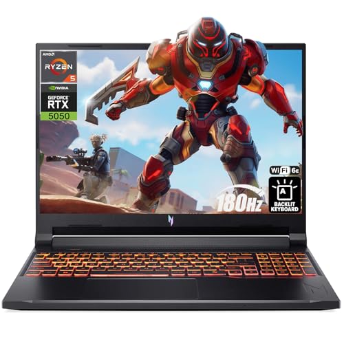 iCarp Customized Laptop Made with Acer Nitro V 16 Gaming Laptop 16" WUXGA IPS 180Hz AMD 6-core Ryzen 5 240 16GB/32GB/64GB RAM 512GB/1TB/2TB/4TB SSD RTX 5050 GDDR7 (Up to 421 AI Tops) Backlit Win11 - style: Ryzen 5 240 + RTX 5050