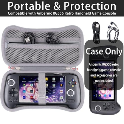 khanka Hard Travel Case Replacement for Anbernic RG556 Retro Handheld Game Console,Case Only. (Grey) | Hard Shell Protection, Smooth Zipper Opening, Secure Custom Fit, Travel-Ready Portable Storage, Protective Case Only - style: Grey