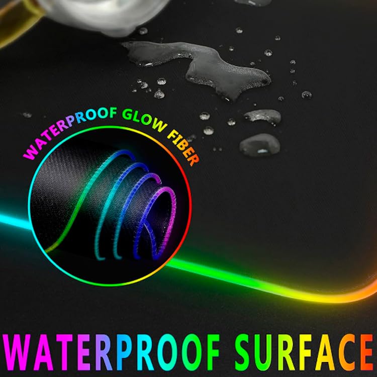 RGB Gaming Mouse Pad,13 Colors Led Light RGB PC Large Gaming Desk Mat, Non-Slip Rubber Based with Waterproof Coating Big Mouse Pad 31.5X11.8 in