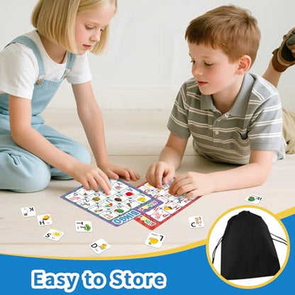 Alphabet Bingo Game, Letter&Number&Sight Word Bingo Board Games for Toddlers, ABC and 123 Learning Toys for Kids, Toddler Preschool Learning Activities, Family Matching Games - style: ABC & Number