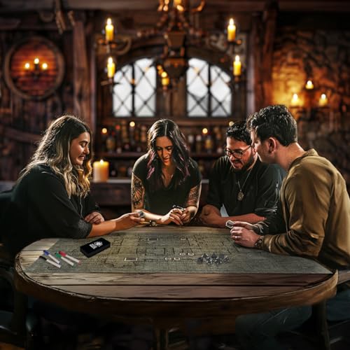 Melee Mats DND Map Starter Set for Dungeons and Dragons - 24” x 36" 3 Pack Double Sided, Wet & Dry Erase Battle Terrain Grid - Tabletop Board Gaming Kit with Accessories