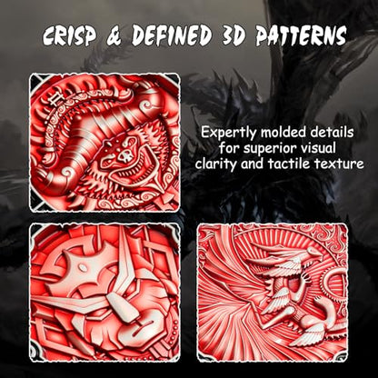 DNDND Dual D20 8-in-1 Spinner Metal Dice - Hexagonal Spinning D&D Monster Themed Dice Set for TTRPG Dungeons and Dragons, Dungeon Masters with Collectible Gift Tin (Silver with Red) - color: Silver Red