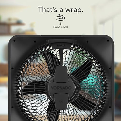 Vornado Model 80 High Velocity Box Fan, 20 Inch, 5 Speeds, Powerful Airflow | Removable Grille, Whole Room Air Circulation, Targeted Cooling, Cord Storage, Durable Floor Fan, Ice White - size: Model 80