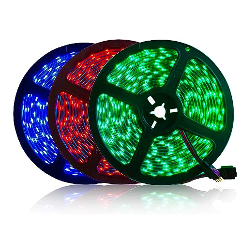 5M Black PCB 5050 RGB LED Strip Waterproof IP65 300 SMD Black PCB Board DC 12V Flexible Light - color: RGB (Red, Green, Blue)