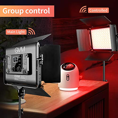 GVM RGB LED Video Light with Bluetooth Control, 360° Full Color 1000D PRO Video Lighting Kit with 736pcs Led Beads, 2 Packs Led Panel Light for YouTube Studio, Video Shooting, Conference, CRI 97+ - color: 1000D