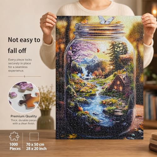 Jigsaw Puzzles for Adults 1000 Pieces Impossible Hard Difficult Challenging Puzzles for Adults 1000pc Puzzles World in Bottle Nature's Dream Jigsaw Puzzle 1000 Pieces 28 x 20 inch