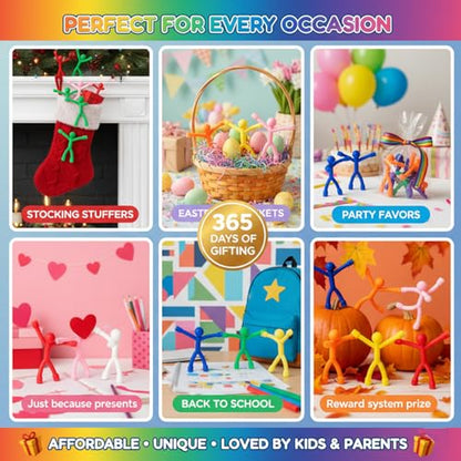 MAGMEN Complete Travel & Quiet Time Set - 16pc Magnetic Fidget Bundle (10 Classic Figures + 6 Bunnies) - Airplane & Road Trip Toys for Kids - Sensory STEM Activity in Storage Tins