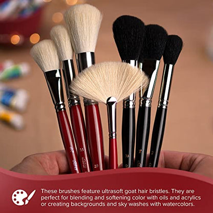Silver Brush SMS-5599S Silver Mop Short Handle Multi Media Brush Set, 4 Per Pack - color: Mop Variety Set, size: 4 Pc