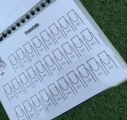 Nail Art Workbook Make Your own Nail Decal Stickers Reusable Gel Nail Design Practice Book for Gel Nail Polish Acrylic Nail foils Crystals Rhinestones Glitter Cartoon Nail Design Guide (1) - color: 1