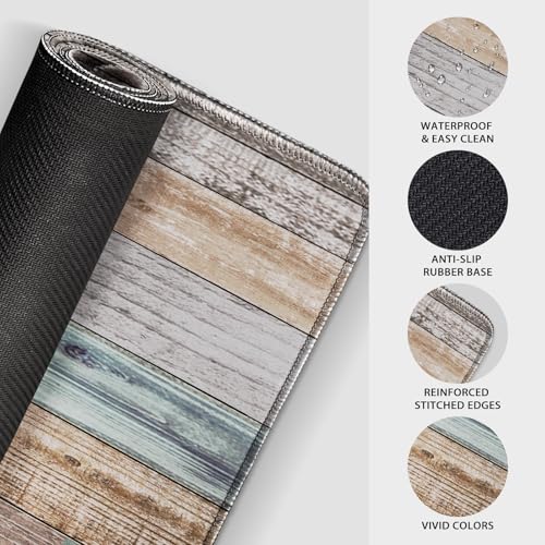 Rustic Wood Pattern Large Gaming Mouse Pad Desk Mat 31.5"x15.7" | Extended Mousepad, Non-Slip Rubber Base , Stitched Edges, for Computer/Laptop/Office/Home - color: Rustic Wood