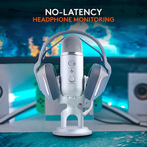 Logitech Creators Blue Yeti USB Microphone for PC, Mac, Gaming, Recording, Streaming, Podcasting, Studio and Computer Condenser Mic with Blue VO!CE Effects, 4 Pickup Patterns, Plug and Play - Silver | Tri-Capsule Condenser USB Mic, 4 Pickup Patterns, Bidi