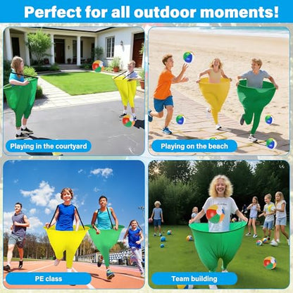 24Pcs Granny Pants Yard Game Funny Field Day Outdoor Games for Adults Kids and Family Gaint Pant Set for Brithday Party Tossing Games Activities for Groups - size: 4 Small