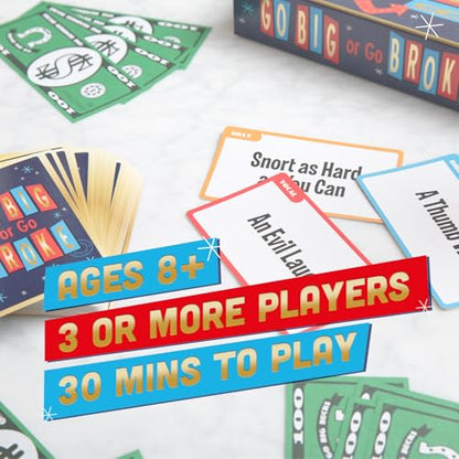 Go Big or Go Broke Family Party Card Game for Kids Ages 8+ EAP Toy & Games | Fast paced interactive strategy game for kids, families, classroom, birthdays, sleepovers, travel & gatherings