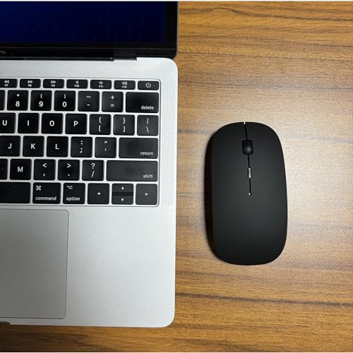 PEIBO Bluetooth Wireless Mouse for Laptop mac MacBook ipad MacBook air MacBook pro pc Desktop Computer Windows Chromebook Notebook (Black) - color: BLACK
