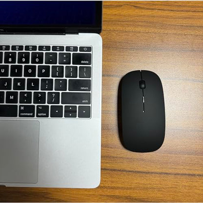 PEIBO Bluetooth Wireless Mouse for Laptop mac MacBook ipad MacBook air MacBook pro pc Desktop Computer Windows Chromebook Notebook (Black) - color: BLACK