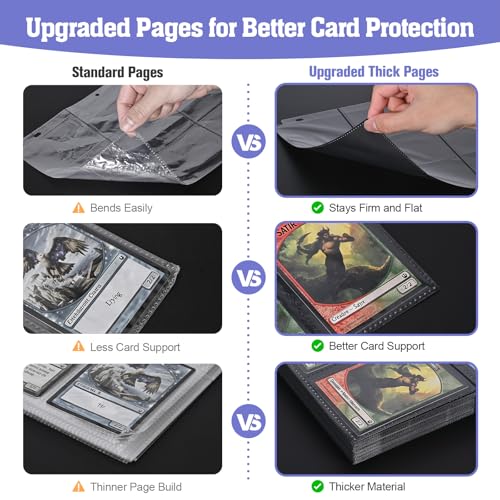 Trading Card Binder TCG, 900 Pockets, 50 9-Pocket Sheets, 3-Ring Refillable Album Fits Standard 2.5"×3.5" Cards, Zippered PU Cover, Acid-Free Top-Loading Pages, Wrist Strap - Axolotl Design - color: Axolotl Pastel