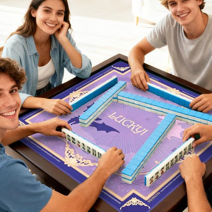 KUNTE Mahjong Mat, Purple, 32"x32" | Non-Slip, Quiet, Waterproof, Foldable, For American Mahjong - color: Purple