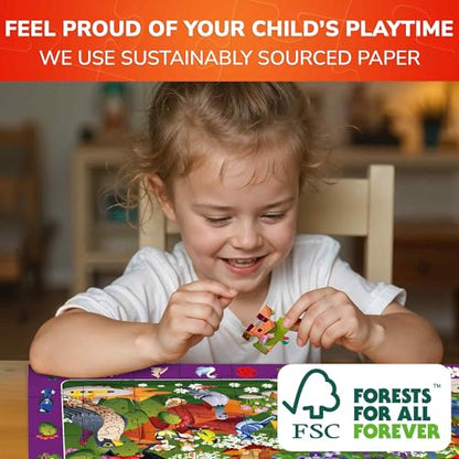 Puzzles for Kids Ages 6-8 - 4 x 60 Piece Jigsaw Kids Puzzles Ages 4-6 | Search & Find Kids Puzzles Ages 5-8 - Animals and Bugs - Educational Learning Gift for Toddlers 3 Year Olds - color: Birds & Bugs
