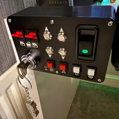 Obokidlyamor Simulator American Truck Button Box For G27/G29/G920/G923 With Mic PTT Microphone;PC 16 Customizable Button Central Control Box ATS/ETS2 for MOZA R3/R5/R9/R12 Base - size: Style-1