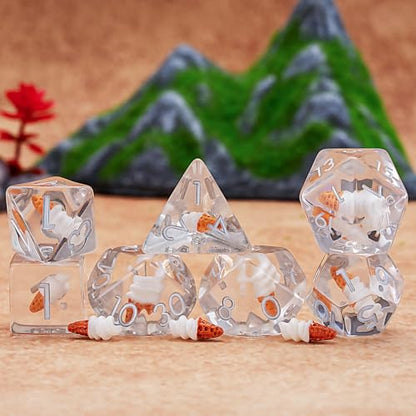 Ice Cream DND Dice,Resin Polyhedral D&D D and D Dice Set for Dungeons and Dragons MTG RPG Board Games - color: Ice Cream