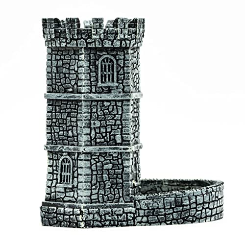 Dice Tower D&D Castle Dice Rolling Tower for Role Playing Games | Grey, Resin Material, D&D Accessory, DM Gift, for Dungeons and Dragons RPG Board Games Tabletop Games - color: Grey