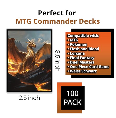 Ancient Brass Dragon Card Game Sleeves - 102 Pack - Compatible with MTG and Other TCGs - Perfect for MTG Dragon Commander Decks Like The Ur Dragon or Mirrym - color: Ancient Brass Dragon