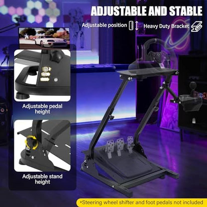 Best brose Adjustable Racing Steering wheel Stand Shifter Mount Fit for Logitech G25, G27, G29, G920 Racing Simulator Cockpit Video Game Accessories, Shifter Wheel Pedals NOT Included