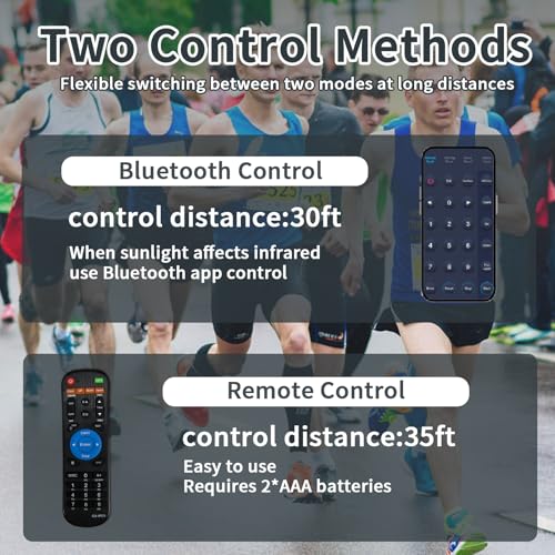Portable 5'' High 6 Digits LED Race Clock with Tripod for Running Events, Countdown/up Digital Race Timer, 12/24-Hour Clock,LED Stopwatch by Remote Control - style: Remote&APP Control+Tripod