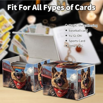 Stylish MTG Deck Box for 110+ Cards, Magnetic Commander Deck Case with Bonus Game Card Pouch, Durable Storage for TCG and Sleeved Magic Cards, Dogmeat, Ever Loyal - color: Dogmeat, Ever Loyal