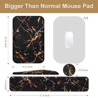 Ospelelf Black Keyboard Wrist Rest Ergonomic Mouse Pad with Wrist Rest, Wrist Rest for Computer Keyboard, - color: Black Marble