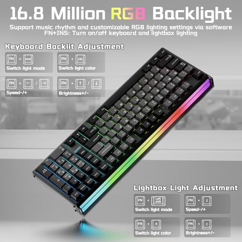 AULA Hero 99 Wired Gaming Keyboard, Hall Effect Keyboard with Rapid Trigger Mode, Hot Swappable Magnetic Switch Keyboard with Number Pad, Web Driver,RGB Backlit Mechanical Keyboard for Office PC Gamer - color: Black Gray